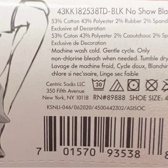 NWT Kate Spade Women’s Barre Black Ankle Socks with Gold Detail - Picture 6 of 6